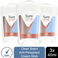 Load image into Gallery viewer, 3x 45ml Sure Women 96 H Anti-Perspirant Deodrant Cream For Maximum Protection