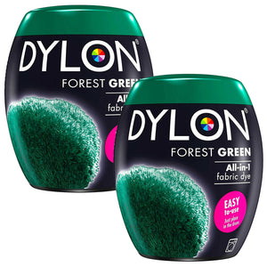 DYLON Washing Machine Fabric Dye Pod, Forest Green, 2 Packs of 350g