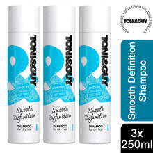 Load image into Gallery viewer, 3 Pack of 250ml Toni &amp; Guy Fibre Strengthening Shampoo for All Types of Hair