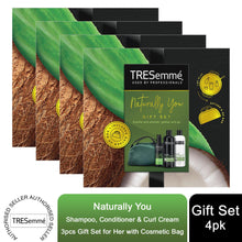 Load image into Gallery viewer, TRESemme Naturally You Hair Care Gift Set for Her with Green Cosmetic Bag