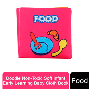 Doodle Non-Toxic Soft Infant Early Learning Baby Cloth Book[Food]