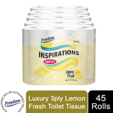 Load image into Gallery viewer, Freedom Inspirations Triple Soft Lemon 3 Ply Quilted Toilet Paper Roll, 45 Rolls