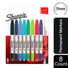Load image into Gallery viewer, Sharpie Permanent Markers Twin Tip Fine Points Assorted Colours Pack of 8