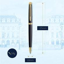 Load image into Gallery viewer, Waterman Hemisphere Ballpoint Pen Gloss Black Gold Trim Blue Ink Gift Box
