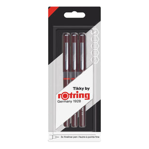 Rotring Graphic Fineliner Pens Tikky Pack of 3 0.1mm 0.3mm 0.5mm