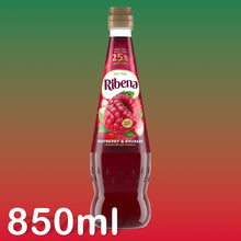 Load image into Gallery viewer, 12 Pack of Ribena Raspberry and Rhubard Cordial Squash, 850ml