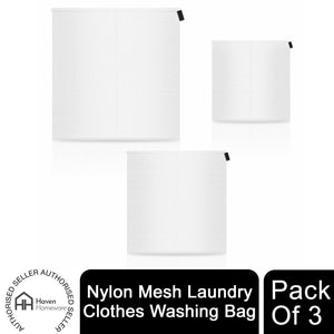 Haven Nylon Mesh Durable & Breathable Material Laundry Clothes Washing Bag, 3pk