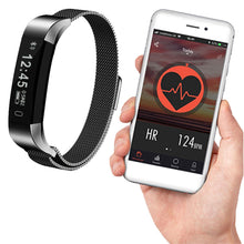Load image into Gallery viewer, Aquarius AQ115 Splash proof Fitness Tracker with Metal Mesh Strap Space Grey