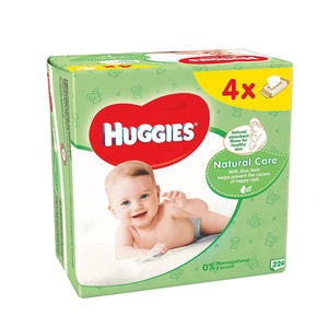10x Huggies Natural Care Baby Wipes with Skin Loving Natural Fibres, 4 Pack