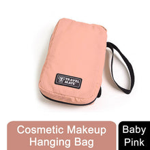 Load image into Gallery viewer, Travel Mate Water-resistant Portable Cosmetic Makeup Hanging Bag - Baby Pink