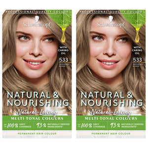 Schwarzkopf Natural & Nourishing HairDye, 533 Medium Ash Blonde, 1pk, 2pk or 3pk