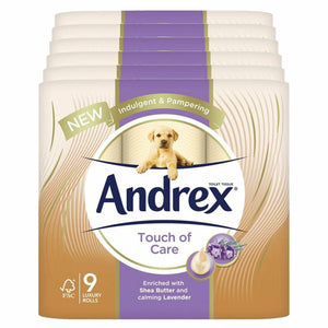 Andrex Toilet Roll Touch of Care with Shea Butter Toilet Paper, 162 Rolls