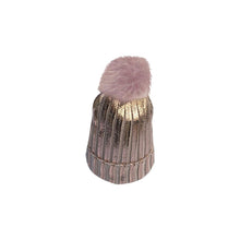 Load image into Gallery viewer, Ribbed Knit Winter Beanie Bobble Hat with Stylish Metallic Foil - Assorted