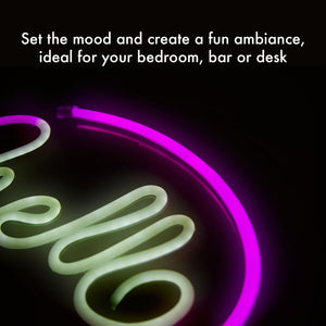 Aquarius Neon Hello Shape Colorful LED Night Light For Kids Room Decoration
