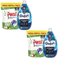 Load image into Gallery viewer, Laundry Bundle 2x50W Persil Bio Capsules &amp; 2x58W Comfort Fabric Conditioner