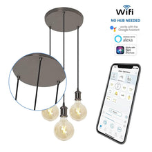 Load image into Gallery viewer, WiZ WiFi SMART LED 3way Plate or 3way Bar Pendant with G125 Amber Vintage Lamps