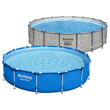Load image into Gallery viewer, Bestway Round Steel Pro Blue or Steel Pro MAX Stone Wall Pool with Filter Pump