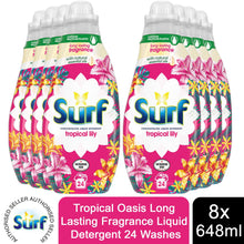 Load image into Gallery viewer, 4x or 8x (96W or 192W) Surf Long Lasting Fragrance Liquid Detergent 24W, 648ml