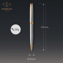 Load image into Gallery viewer, Parker Sonnet Ballpoint Pen Black Ink S.S Gold Trim Medium Point Gift Box