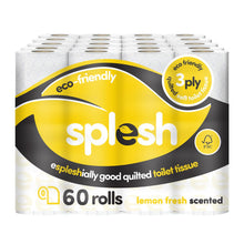 Load image into Gallery viewer, Splesh Toilet Roll, Soft &amp; Quilted Eco-Friendly, Lemon, 60 Rolls