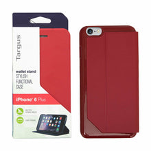 Load image into Gallery viewer, Targus Flip Leather Wallet Stand 2 Card Slot Case for iPhone 6, Red