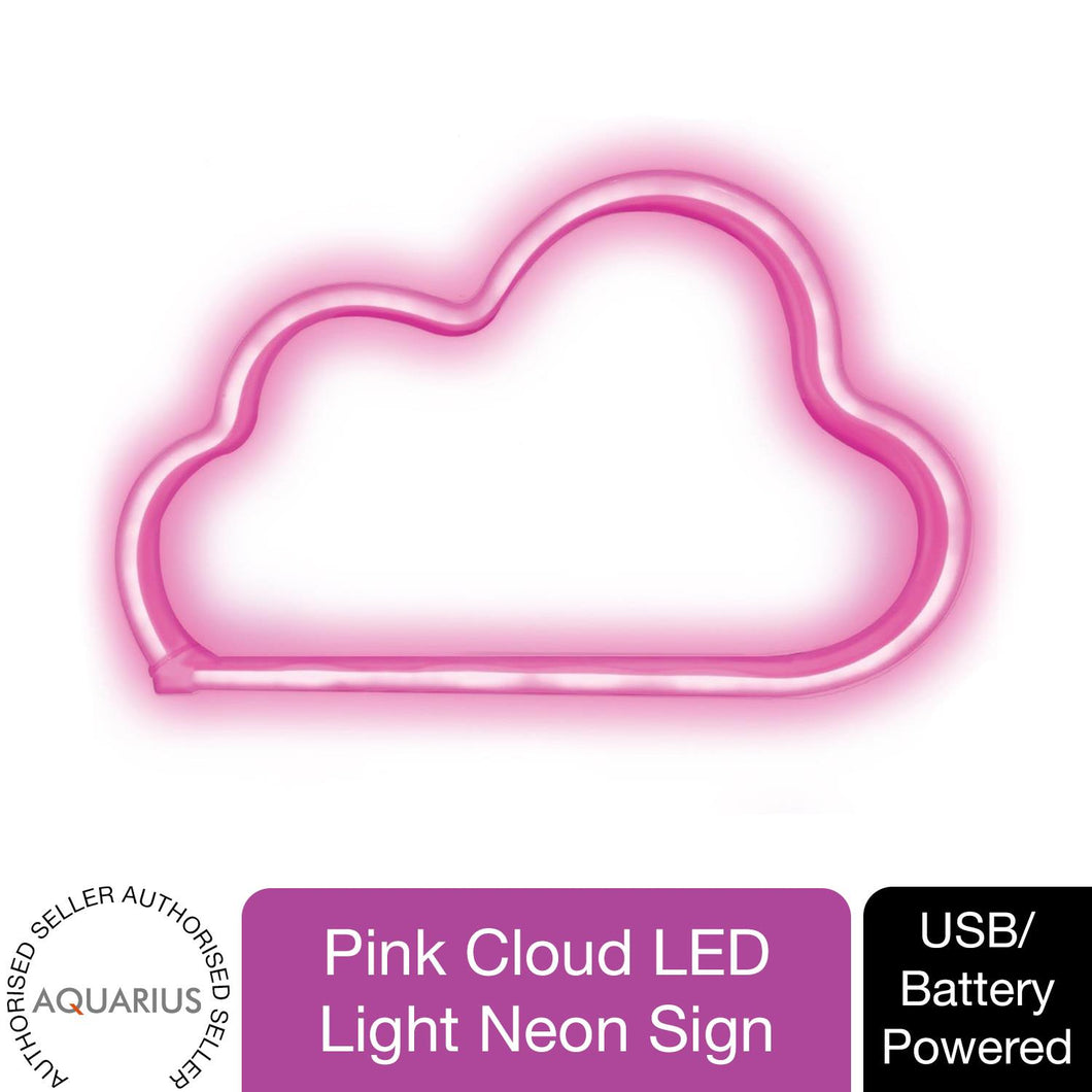 Aquarius Neon Cloud Shape Neon Light Pink Color LED Night Lights