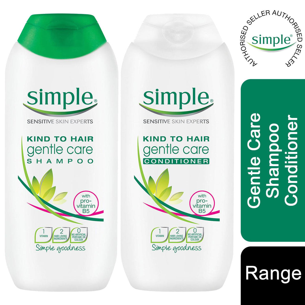 200ml Simple Kind to Hair GentleCleansing Shampoo & Conditioner DuoWithVitaminB5