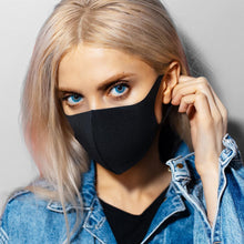 Load image into Gallery viewer, 3x Unisex Face Mask Washable, Reusable, Breathable Ear Loops 3D Shape Mask,Black