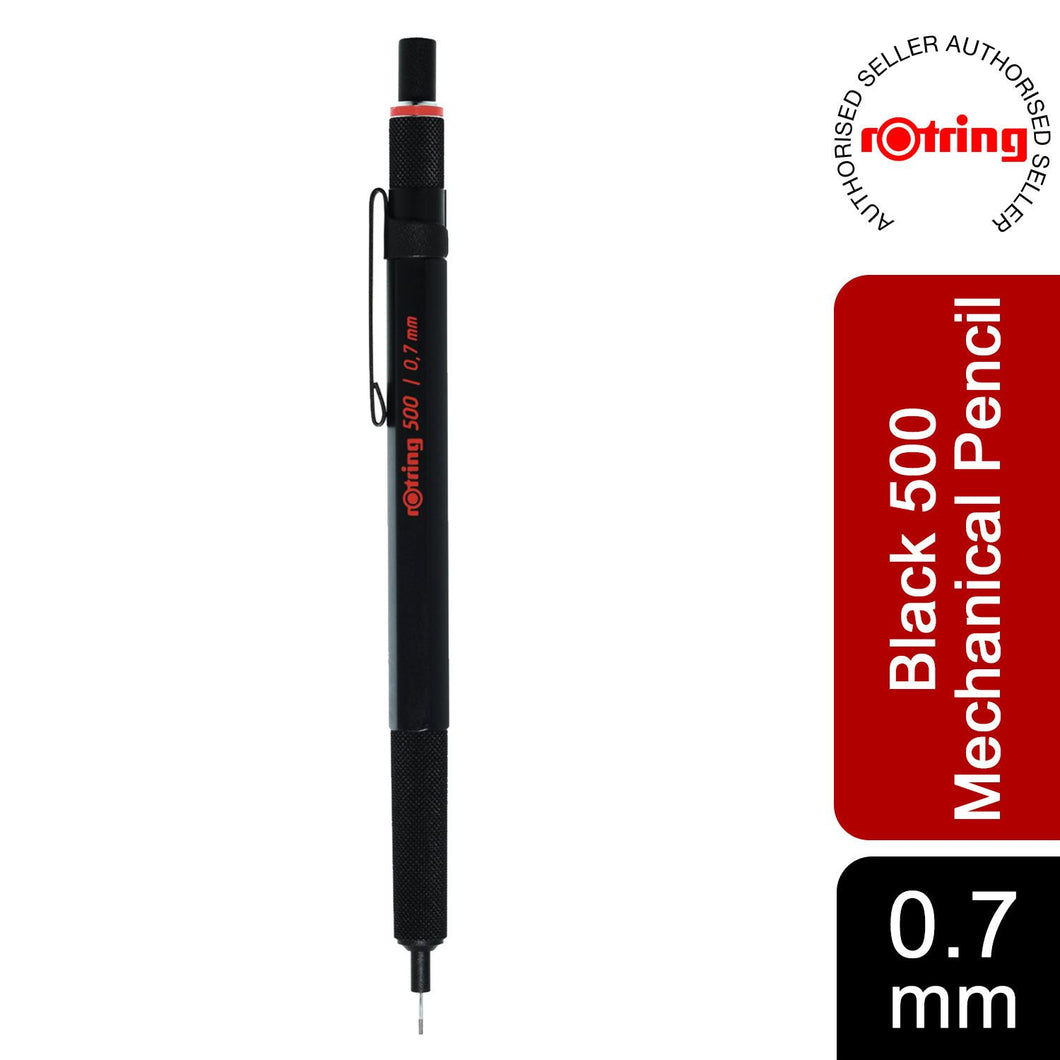 Rotring 500 Mechanical Pencil Metallic Black Barrel 0.7 mm For School