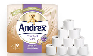 Andrex Touch of Care Toilet Tissue 54 or 108 Rolls