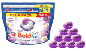 Bold 3-in-1 Pods Lavender & Camomile Washing Capsules, 4 Pack, 55 Wash