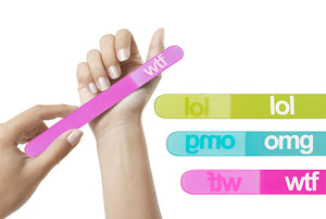 Boxer Text Speak Glass Nail Files