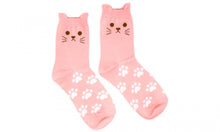 Load image into Gallery viewer, Women&#39;s Cat Socks With Printed Paws, Pack of 5