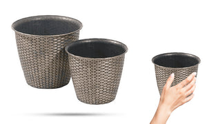 Basket Weave Planters, Pack of 2