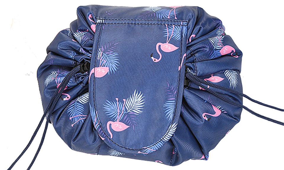Envie Cosmetic Drawstring Pouch- Flamingo