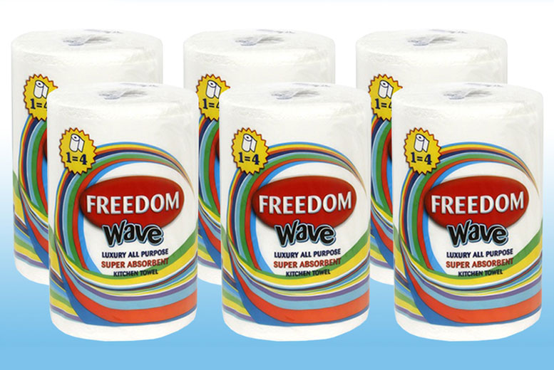 Freedom Wave Luxury 2ply Kitchen Towels Pack of 6