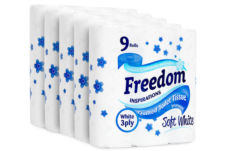 Freedom Toilet Paper 3Ply Pack of 45, 90 Or 135 Rolls