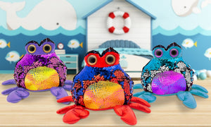 7" Glitzies Crab Magic Sequin Plush Assorted