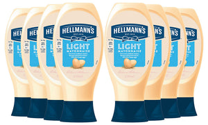 Hellmann's Light Squeezy Mayonnaise, Pack of 8,  430ml