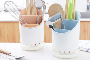 Plastic Kitchen Cutlery Rack Utensil Holder Storage Stand Organizer in 4 Colours
