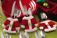 Load image into Gallery viewer, Set Of 2 Luxury Christmas Cutlery Holders On Backing Crd