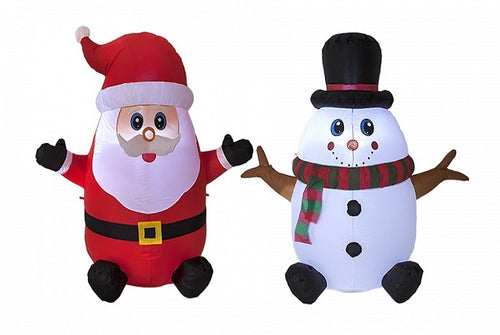 120cm Inflatable Snowman and Father Xmas