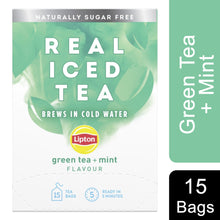 Load image into Gallery viewer, Lipton Real Iced Tea Bags Green Tea + Mint - Pack of 5