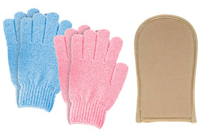 PMS Soft Glove Applicator & Pair Of Body Scrub Gloves in Assorted Colors: