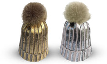 Load image into Gallery viewer, Metallic Style Bobble Hats Assorted
