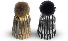 Load image into Gallery viewer, Metallic Style Bobble Hats Assorted