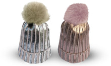 Load image into Gallery viewer, Metallic Style Bobble Hats Assorted