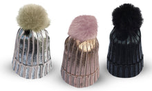 Load image into Gallery viewer, Metallic Style Bobble Hats Assorted