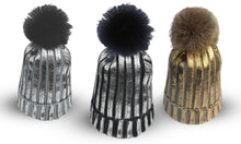 Load image into Gallery viewer, Metallic Style Bobble Hats Assorted
