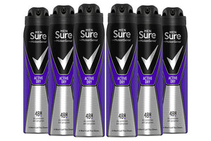 Sure For Men Anti-perspirant Body Spray Deodorant, Pack of Six, 250ml